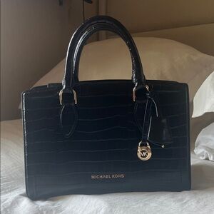 Michael Kors Black Croc-Embossed Satchel : Never Used ( not even once )